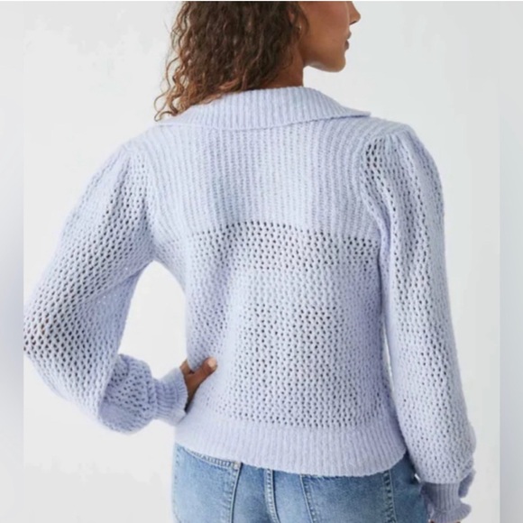 #101. NWT Free People snow drift light blue sweater - Picture 3 of 12